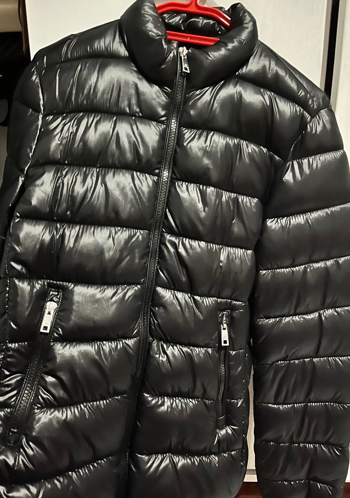 Dik Yaka Kadın Siyah Kışlık ince şişme mont - Görsel 4