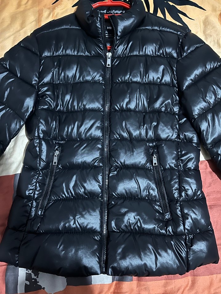 Dik Yaka Kadın Siyah Kışlık ince şişme mont - Görsel 5