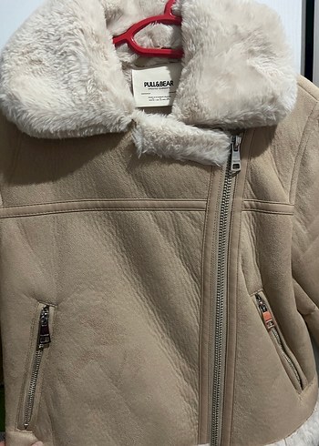 Kürklü Bej Süet Kısa Ceket - Görsel 6