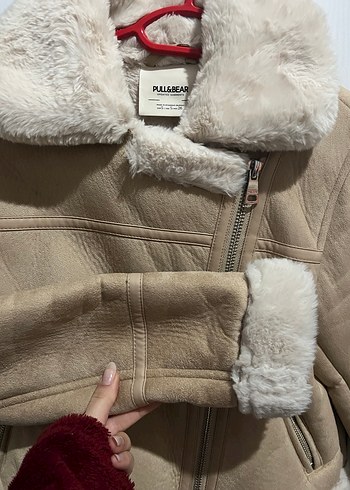 Kürklü Bej Süet Kısa Ceket - Görsel 2