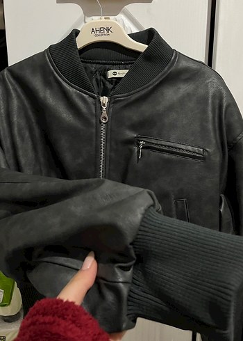 Siyah Deri Kadın Ceket - Ahenk - Görsel 3