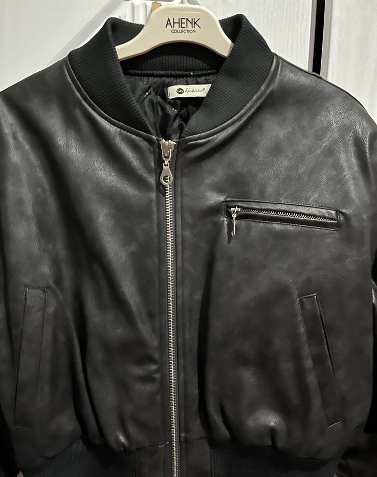 Siyah Deri Kadın Ceket - Ahenk - Görsel 4