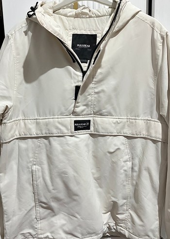 Kadın Beyaz  Ceket Kapüşonlu Fermuarlı - Görsel 2