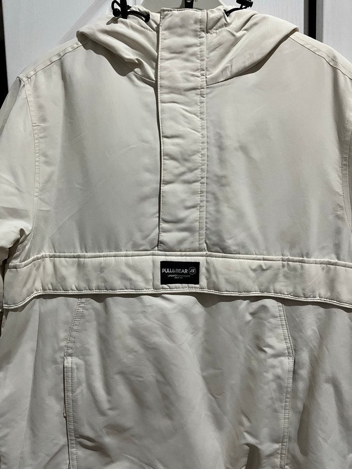 Kadın Beyaz  Ceket Kapüşonlu Fermuarlı - Görsel 3