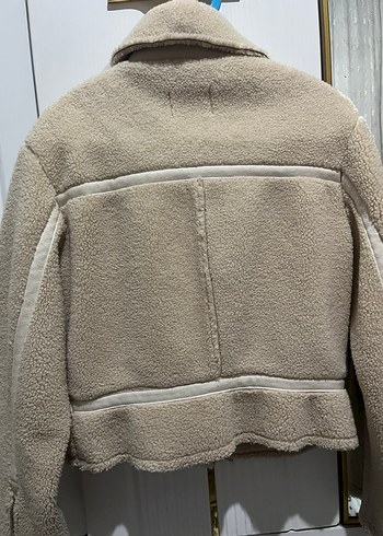 Kürklü Biker Ceket Bej - Görsel 2