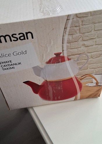 Emsan Alice Gold Emaye Porselen Demlikli Çaydanlık Takımı - Görsel 6