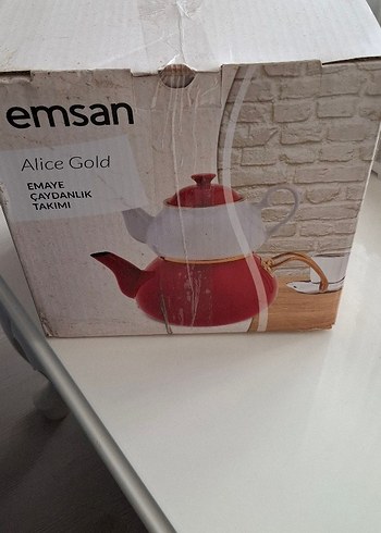 Emsan Alice Gold Emaye Porselen Demlikli Çaydanlık Takımı - Görsel 4