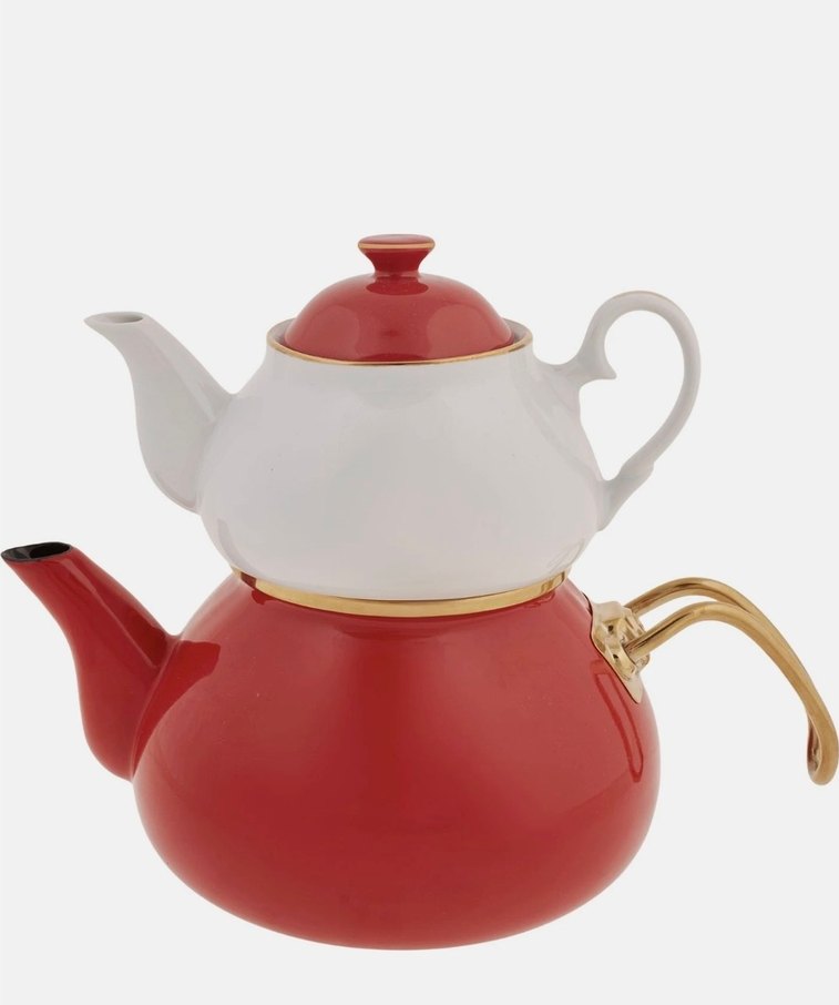 Emsan Alice Gold Emaye Porselen Demlikli Çaydanlık Takımı - Görsel 2