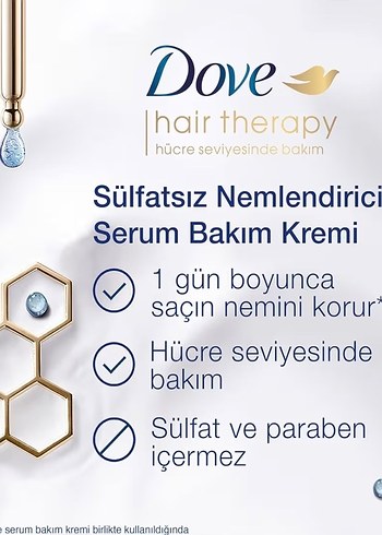 Dove Hyaluronic Serum Saç Bakım Kremi - Görsel 3