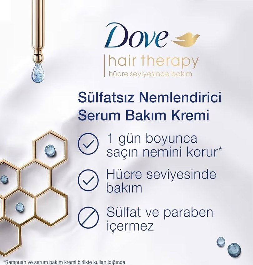 Dove Hyaluronic Serum Saç Bakım Kremi - Görsel 3