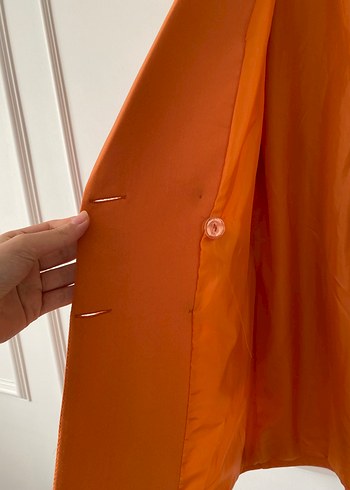 l Beden turuncu Renk Turuncu Kadın Blazer Ceket