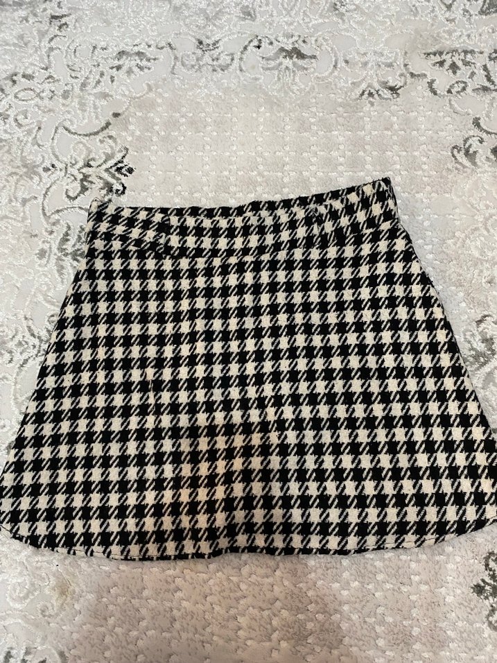 Ekose Desenli Mini Etek - Görsel 2