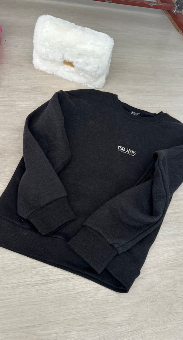 Vena Jeans Gri Uzun Kollu Kadın Sweatshirt - Görsel 3