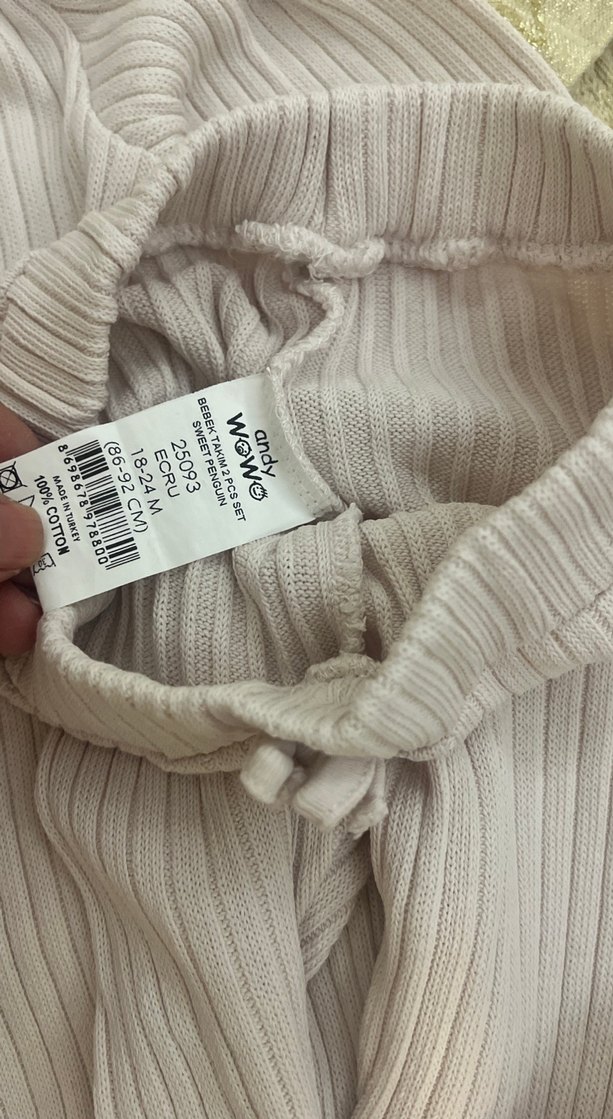 Kız Çocuk Bej Fitilli Balıkçı Yaka Kazak - Görsel 3