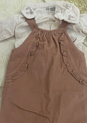 Düğmeli Bej Bebek Kız Tulum - Görsel 3