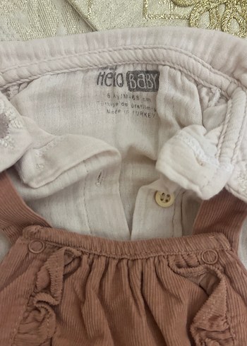 Düğmeli Bej Bebek Kız Tulum - Görsel 2