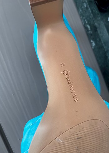 Stradivarius Mavi Pliseli Stiletto Terlik - Görsel 6