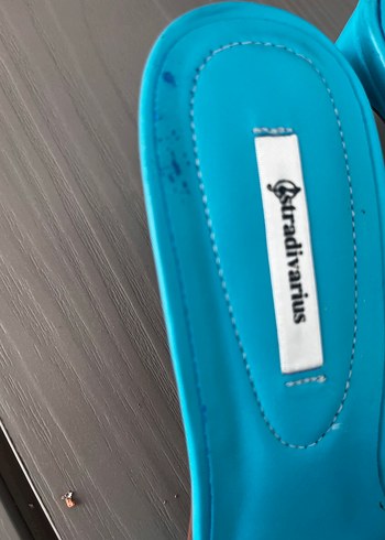 Stradivarius Mavi Pliseli Stiletto Terlik - Görsel 5