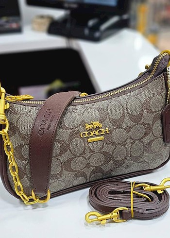 Coach Zincir Detaylı Siyah Deri Kadın Çanta - Görsel 6