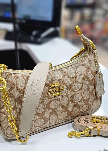 Coach Zincir Detaylı Siyah Deri Kadın Çanta - Görsel 7