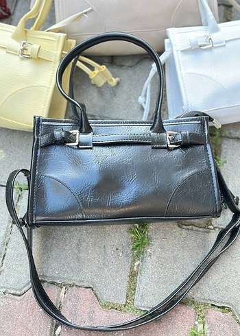 Pembe Tokalı Deri Kadın El Çantası - Görsel 4