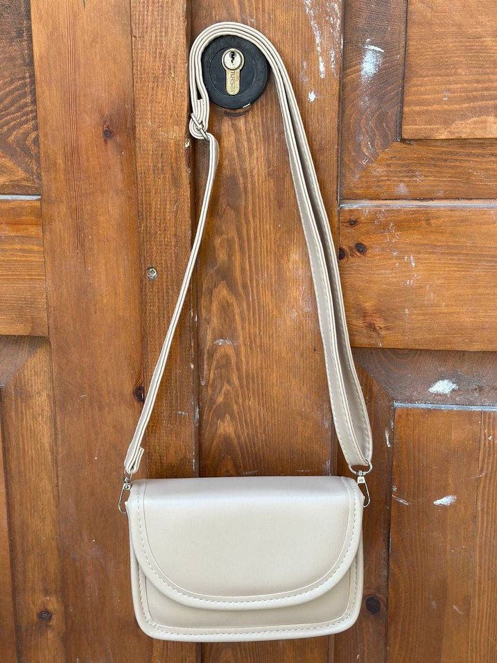 Bej Renkli Modern Klasik Deri Kadın Çanta - Görsel 5