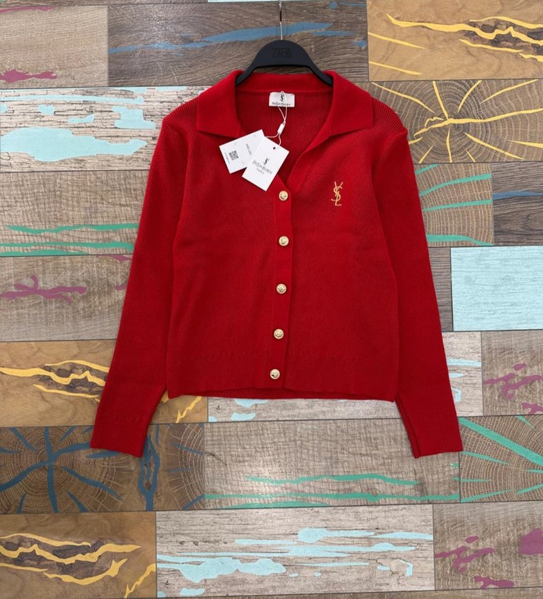 YSL Triko Polo Yaka Hırka - Görsel 4