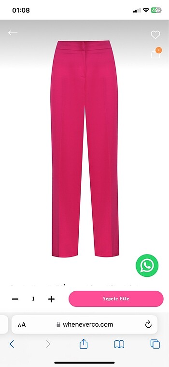 Whenever company pembe premium palazzo pantolon