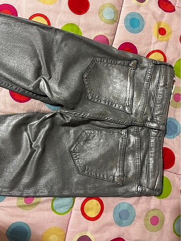 xs Beden Metalik Gri Mango Pantolon