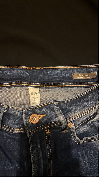 s Beden lacivert Renk Skinny mango kısa jean şort.