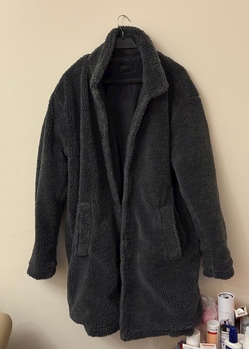 Gri Midi Peluş Kadın Asos Kaban