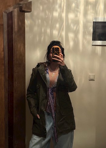 Loft Kürk Detaylı Kamuflaj Kadın parka