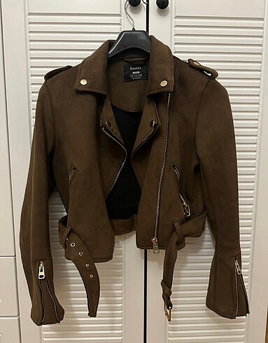 Süet biker ceket
