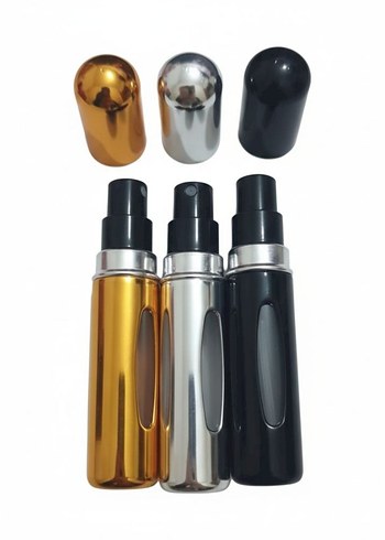 3'lü Doldurulabilir Parfüm Şişesi Metalik Renkler - Görsel 2
