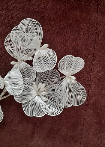 Dantel İşlemeli Beyaz Gelin Saç Aksesuarı - Görsel 2