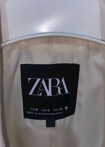 Beyaz Kadın Düğmeli Blazer Ceket - Görsel 3