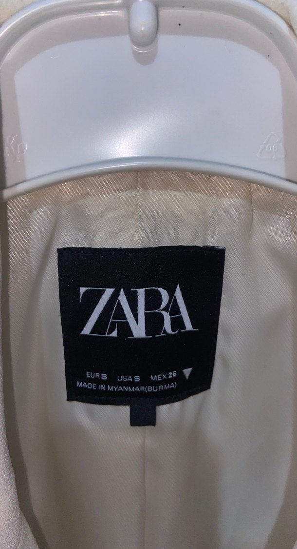 Beyaz Kadın Düğmeli Blazer Ceket - Görsel 3