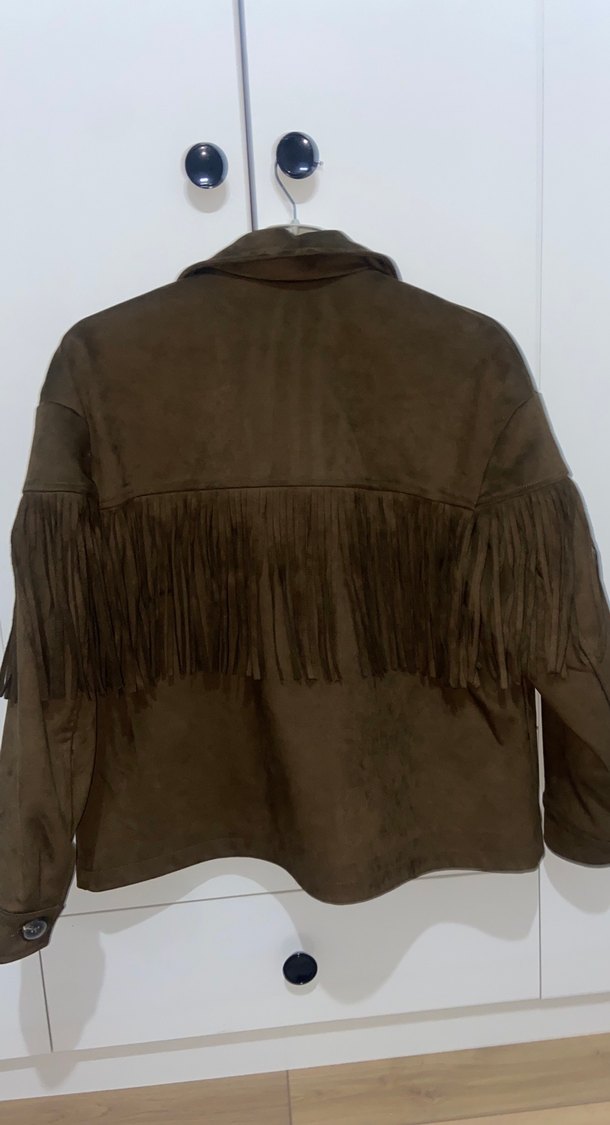 Düğmeli Kahverengi Süet Kadın Ceket - Görsel 3