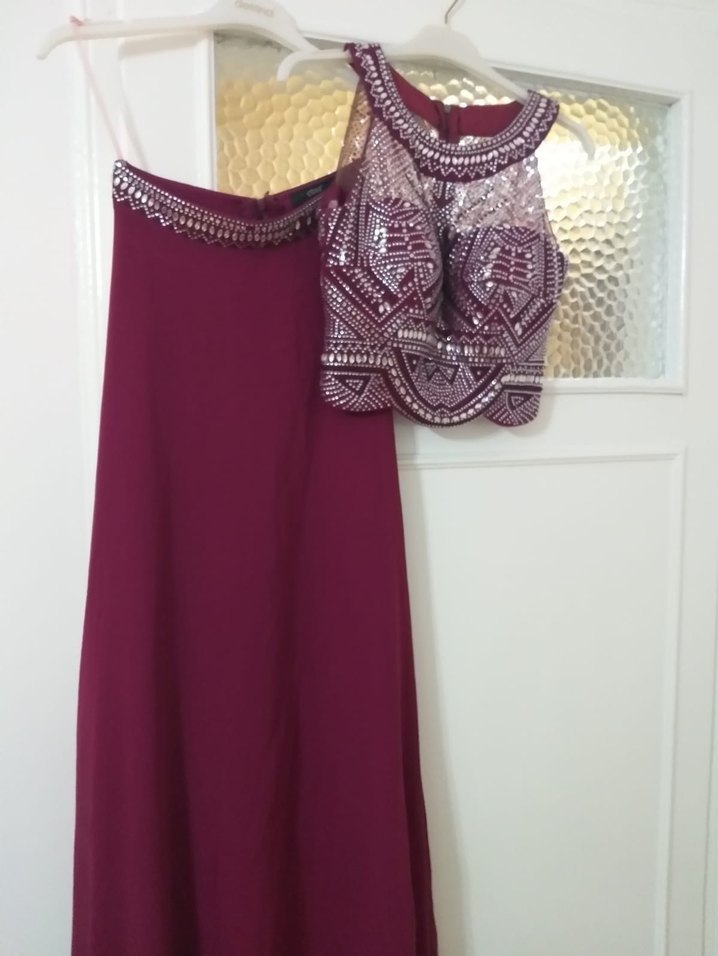 Nakışlı Bohem Uzun Abiye Elbise eteği şifon üstü taş işlemeli - Görsel 2