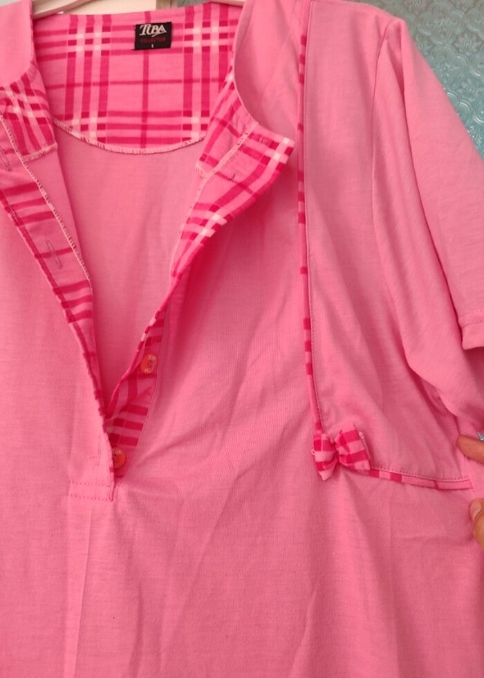 Düğmeli lohusa elbisesi - Görsel 3