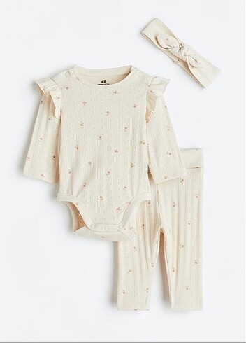 H&M uzun kollu çiçek desenli alt üst takım 1-2m
