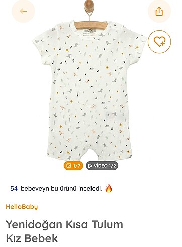 Hellobaby unisex kısa tulum 3 ay 62 cm