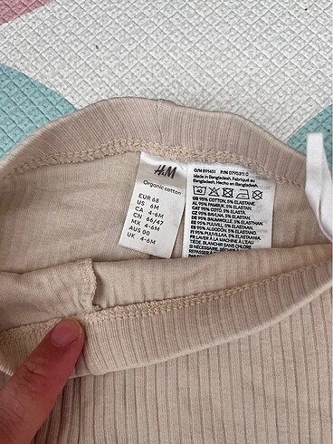 3-6 Ay Beden camel Renk H&M ikili ribanalı 4-6 m bebek tayt
