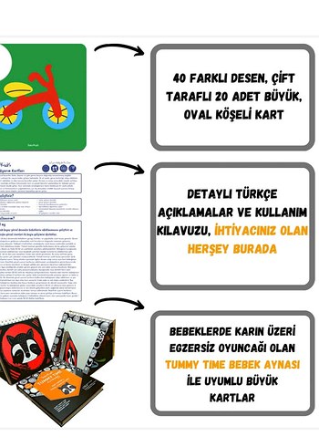 Doerkids Çok Renkli Bebek Görsel Uyarıcı Kartlar - Görsel 3
