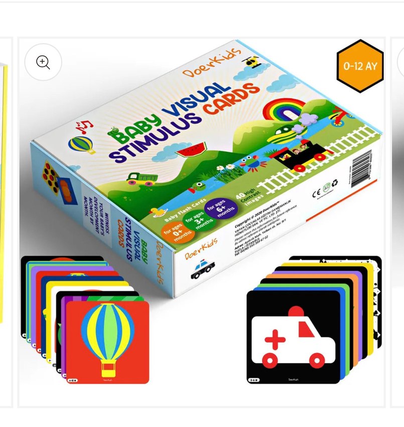 Doerkids Çok Renkli Bebek Görsel Uyarıcı Kartlar - Görsel 2