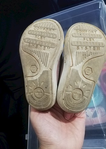 21 Beden Kız Bebek İlk Adım Ayakkabısı Pembe Cırtlı