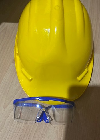 Sarı Plastik baret Kaskı ile  iş gözlüğü - Görsel 9