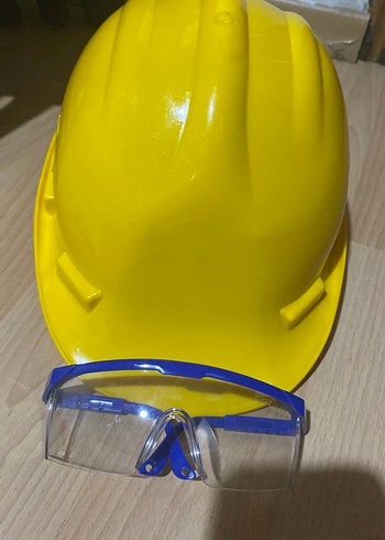 Sarı Plastik baret Kaskı ile  iş gözlüğü - Görsel 11