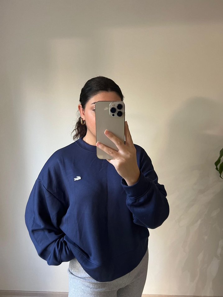 Kadın Lacivert Oversize Sweatshirt - Görsel 2