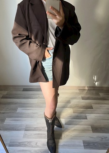 Kahverengi Blazer Ceket - Görsel 3